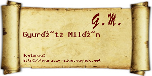 Gyurátz Milán névjegykártya
