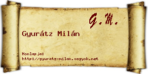 Gyurátz Milán névjegykártya