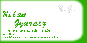 milan gyuratz business card