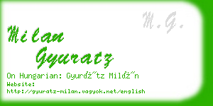 milan gyuratz business card